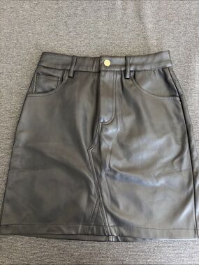 Guess Black Faux Leather Mini Skirt